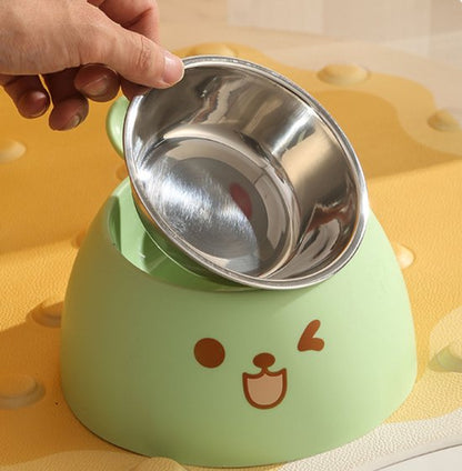Cat Litter Box - Cat Food Bowl - Non-Slip Design - Pet Food Bowl - Plastic and Stainless Steel Design - Suitable for Cats and Small Dogs - Purple
