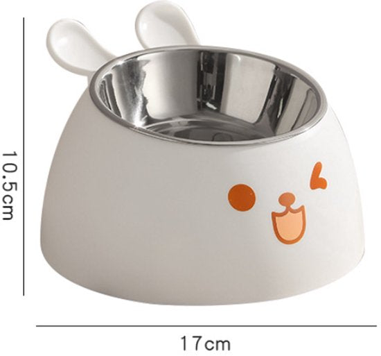 Cat Litter Box - Cat Food Bowl - Non-Slip Design - Pet Food Bowl - Plastic and Stainless Steel Design - Suitable for Cats and Small Dogs - Pink