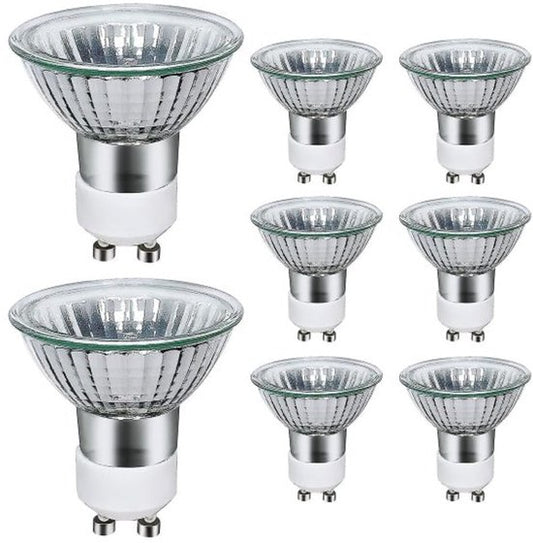 GU10 halogen lamp - 35W - 220V, warm white, 8-pack