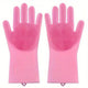 Dishwashing gloves - silicone gloves - gloves - dishwashing - kitchen gloves - rubber dishwashing gloves - dishwashing gloves - frost-resistant gloves - pink