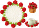 Coasters - Mini Basket Included - Floral Coasters - Vintage Rose Design - Suitable for coffee tables, weddings, housewarming parties, birthdays, etc.（Red）