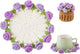 Coasters - Mini Basket Included - Floral Coasters - Vintage Rose Design - Suitable for coffee tables, weddings, housewarming parties, birthdays, etc.（Purple）