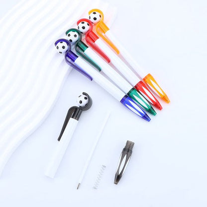 5-Pack Football Ballpoint Pens - Retractable & Non-Slip Grip - 1.0mm Black Ink for Smooth Writing