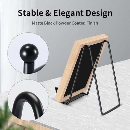 6 Inch Black Metal Display Stands - 3-Pack for Photos, Books & Art - Sturdy Metal Design