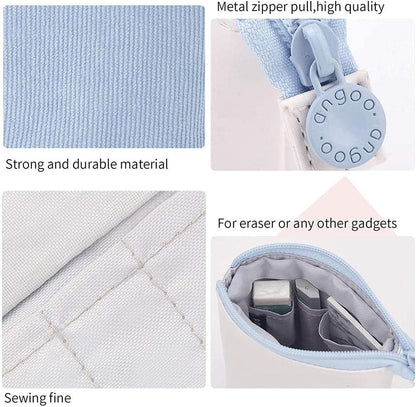 Pencil Case-Telescopic Pen Holder-Large Capacity-Light Blue-1 Piece