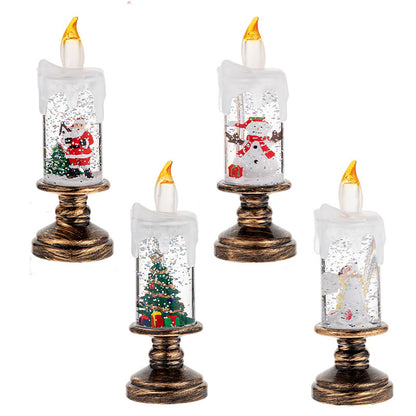 LED Candles - LED Christmas Flameless Candle Lamp - Suitable for Home Decoration - Christmas Snowball Candle - Rotating Candle Desk Night Light - Christmas Window Candle Holder - Battery Operated - Christmas tree
