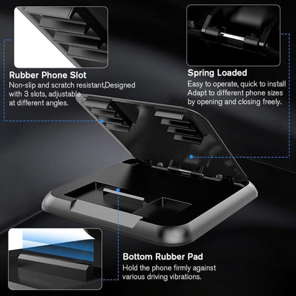 Universal Car Phone Holder, Non-Slip Silicone Dashboard Mount for Smartphones, GPS Devices and Hands-Free Navigation, Black