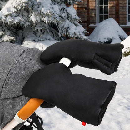 Stroller hand warmer, stroller gloves, hand warmers, Foldable hand warmer for cold weather, Adjustable anti-freeze stroller gloves, 30 x 20 cm, Black