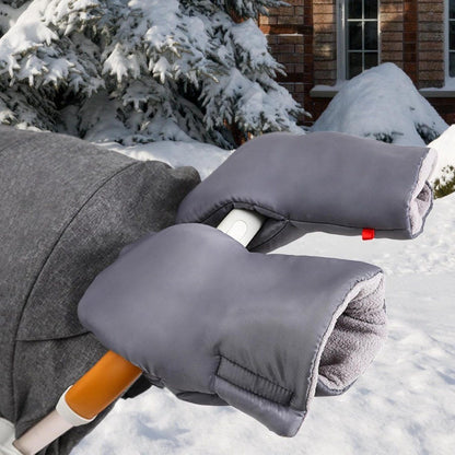 Stroller hand warmer, stroller gloves, hand warmers, Foldable hand warmer for cold weather, Adjustable anti-freeze stroller gloves, 30 x 20 cm, Grey