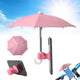 Mini Phone Umbrella with Suction Cup, UV and Rain Shield for Smartphones and Small Tablets for Outdoor Travel, Pink