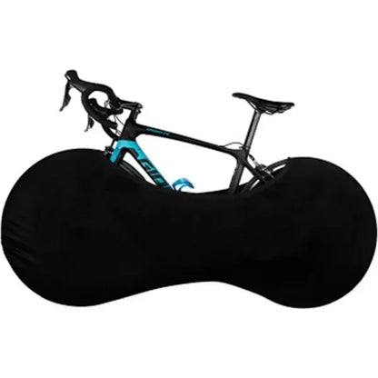 Stretch Polyester Spandex Indoor Bike Cover with Dust and Moisture Protection for Mountain, Road and Folding Bicycles, Black