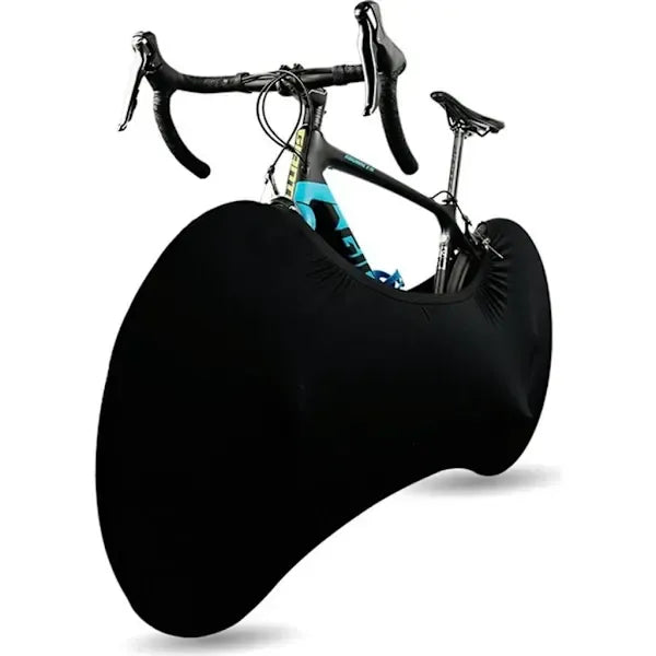 Stretch Polyester Spandex Indoor Bike Cover with Dust and Moisture Protection for Mountain, Road and Folding Bicycles, Black