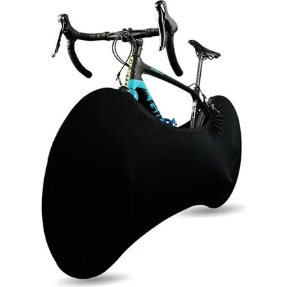 Stretch Polyester Spandex Indoor Bike Cover with Dust and Moisture Protection for Mountain, Road and Folding Bicycles, Black