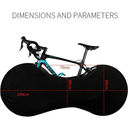 Stretch Polyester Spandex Indoor Bike Cover with Dust and Moisture Protection for Mountain, Road and Folding Bicycles, Black