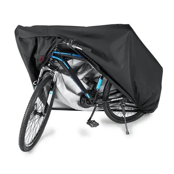 Waterproof 210D Oxford Bike Cover with PU and UV Coating, Lock Hole and Windproof Fit for Outdoor Bicycle Storage, Black, 190 x 65 x 98 cm