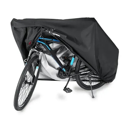 Waterproof 210D Oxford Bike Cover with UV Protection and Lock Hole for Outdoor Bicycle Storage, Black, 180 x 60 x 90 cm