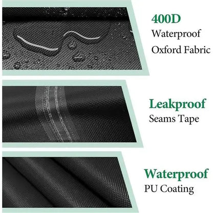 Waterproof 420D Oxford Adult Tricycle Cover with PU Coating and Reflective Strips for Outdoor Storage, Black, 190 x 76 x 112 cm