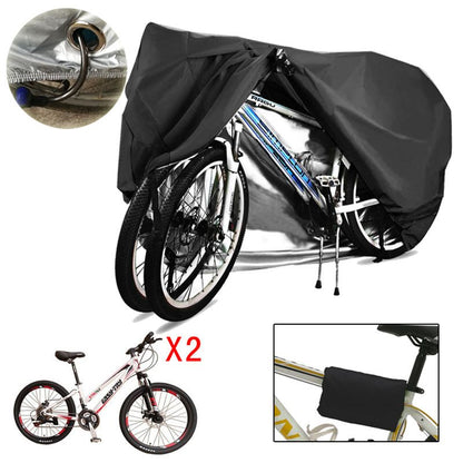 Waterproof 420D Oxford Bike Cover with UV and Dust Protection for Bicycles, Scooters and Outdoor Storage, Black, 200 x 75 x 110 cm