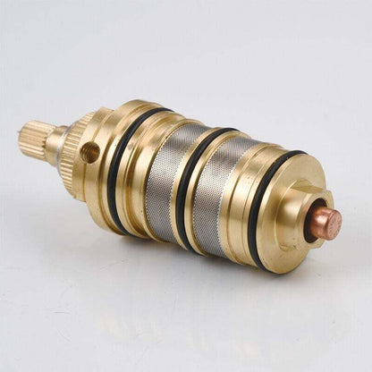 Brass Thermostatic Shower Valve with Cartridge and Handle for Shower Mixer, brass construction, durable plumbing accessory, Black Finish