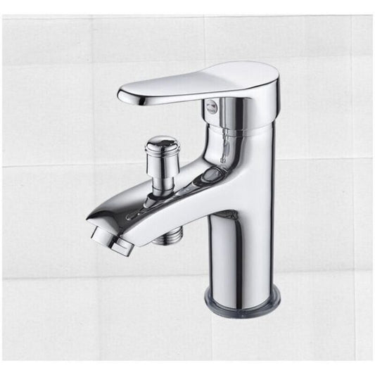 Shower Mixer Shower Faucet Single Hole Hot and Cold Dual-use Faucet Alloy, Hot and Cold Basin Faucet with Shower Dual-use Single Hole Valve