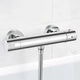 Wall-mounted thermostatic shower mixer with 38 degree C anti-scalding safety lockout, solid brass material, Chrome Finish