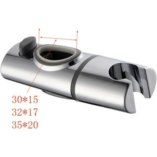 Shower Bracket, Shower Rod Slider, Replacement Bracket for Hand Shower Especially for Oval Slider Rod Height Adjustable Spray Holder on, Chrome Finish