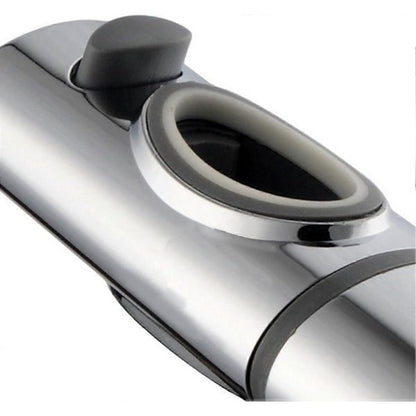 Shower Bracket, Shower Rod Slider, Replacement Bracket for Hand Shower Especially for Oval Slider Rod Height Adjustable Spray Holder on, Chrome Finish
