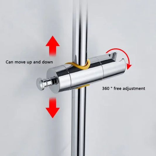 360 Degree Rotation Adjustable 18-25 mm Shower Rod Fit Shower Head Holder Bracket Rod Bar Male, ABS material, Grey/Orange Finish Options