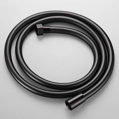 1.5m PVC Flexible Shower Hose for Bathroom Handheld Shower Head, 1/2" Thread, G1/2 Thread, leak-resistant use, Black Finish