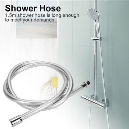 1.5m PVC Flexible Shower Hose for Bathroom Handheld Shower Head, 1/2" Thread, G1/2 Thread, leak-resistant use, Black Finish