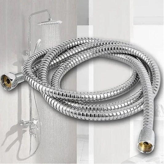 Thick Stainless Steel Shower Hose, 3 m Length, G1/2 Thread, Hand Shower Connection, leak-resistant use, Chrome Finish