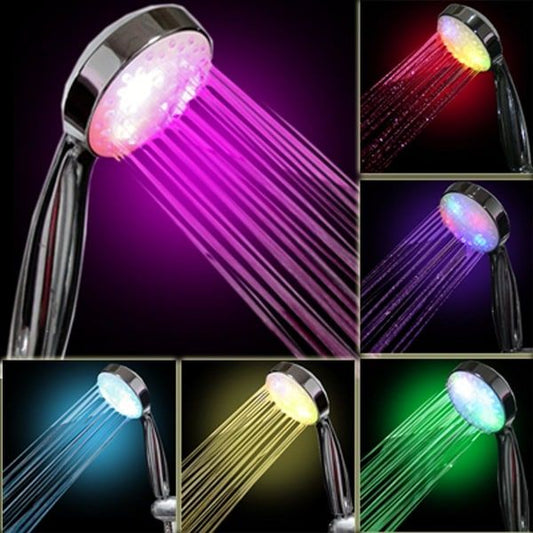 7 Colors LED Shower Head, Multicolor, Universal Fit, with strong thermal material, pressure-boosted flow, universal compatibility