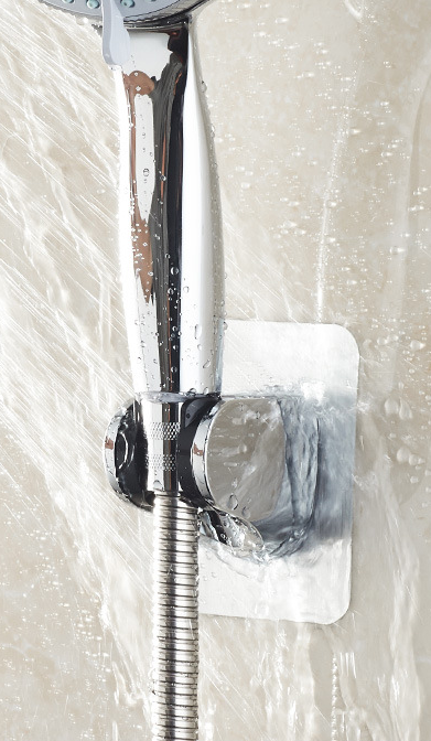 Strong Adhesive and Waterproof Shower Head Holder, Adjustable Handheld Shower Holder Wall Mounted Shower Bracket, ABS material
