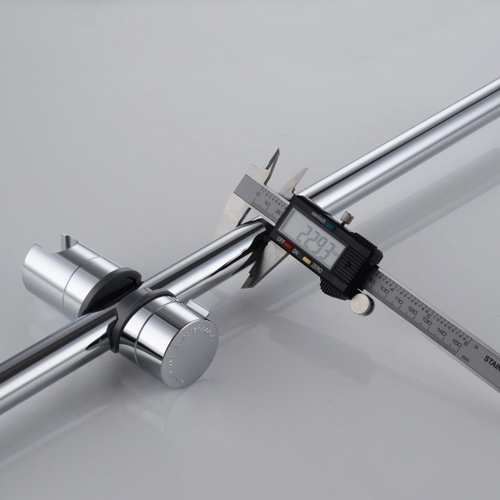 Hand shower holder for shower rod adjustable 18-25 mm Shower Rod Fit ABS, 11.73 x 4 cm Overall Size, Silver Finish