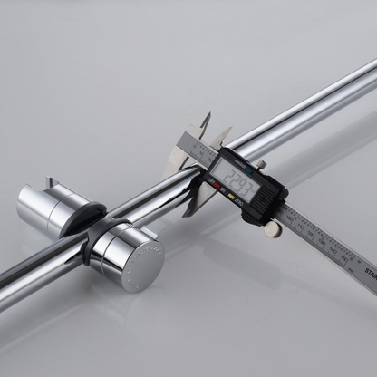 Hand shower holder for shower rod adjustable 18-25 mm Shower Rod Fit ABS, 11.73 x 4 cm Overall Size, Silver Finish