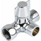 Solid Brass 3-way valve, 3-way diverter valve, 3-way shower valve, G1/2\" T-adapter valve, for shower, hand shower and diverter shower, Silver Finish