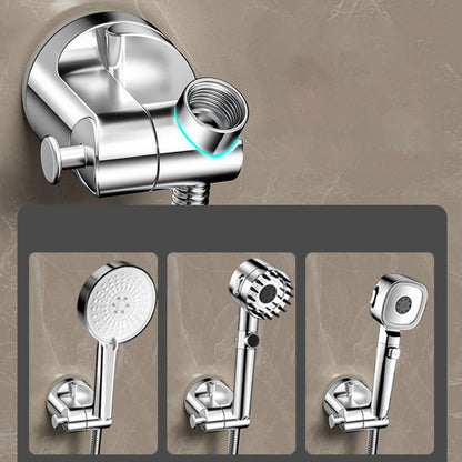 Adjustable Shower Head Holder with Suction Cup, ABS material, comfortable shower coverage, bathroom upgrade use, Silver Finish