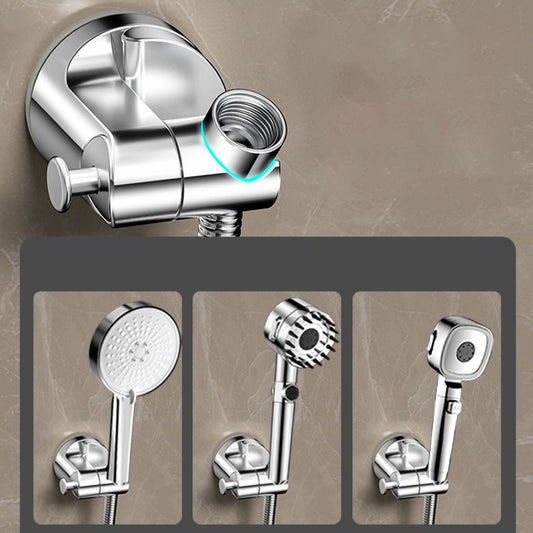 Adjustable Shower Head Holder with Suction Cup, ABS material, comfortable shower coverage, bathroom upgrade use, Silver Finish