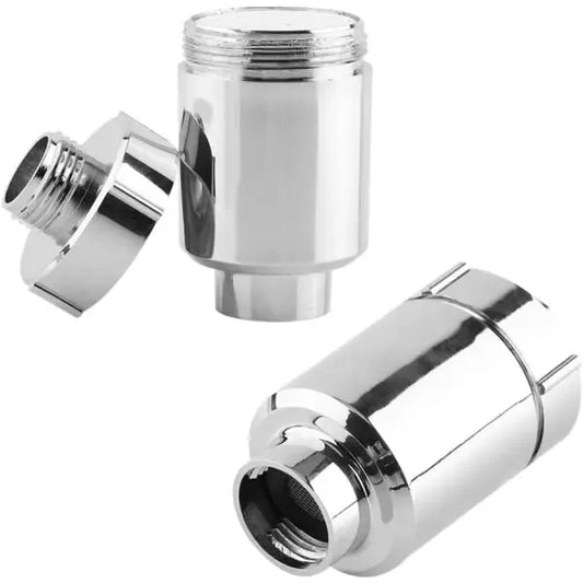 Shower Head Filter Shower Filter Plastic Shower Head Filter Bathroom Home Water Purifier Water Softener Chlorine Heavy Metal Remover, Silver Finish