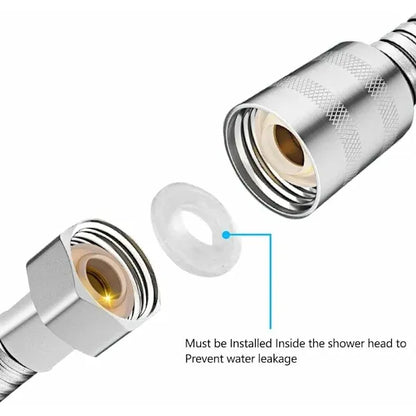 Retro Brass Shower Hose, 150 cm Length, Universal 1/2 Thread Connection, ensures that, despite being exposed material, G1/2 Thread