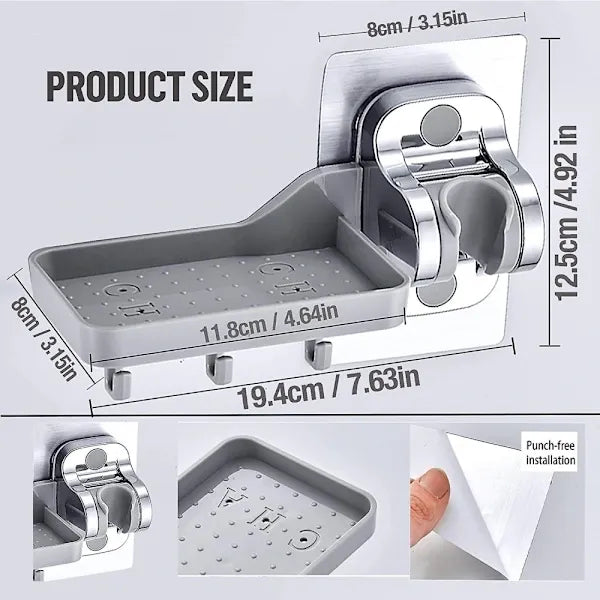 Hand Shower Holder Without Drilling Strong Adhesive Hand Shower Adjustable Angle (, waterproof protection, adjustable shower positioning