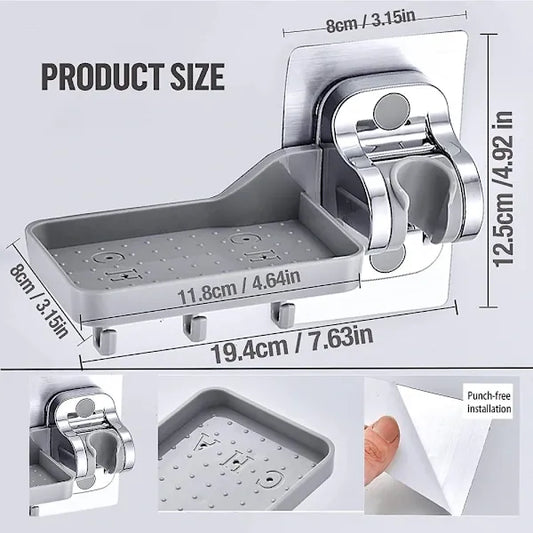 Hand Shower Holder Without Drilling Strong Adhesive Hand Shower Adjustable Angle (, waterproof protection, adjustable shower positioning