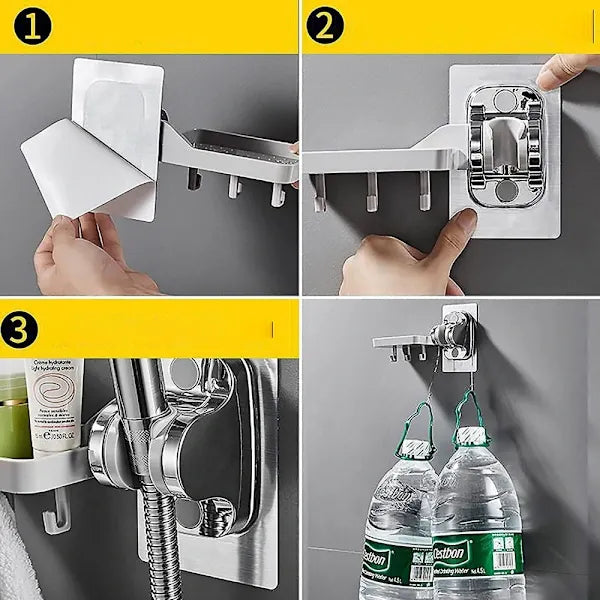 Hand Shower Holder Without Drilling Strong Adhesive Hand Shower Adjustable Angle (, waterproof protection, adjustable shower positioning