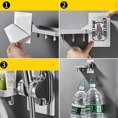 Hand Shower Holder Without Drilling Strong Adhesive Hand Shower Adjustable Angle (, waterproof protection, adjustable shower positioning