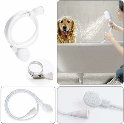 Single Shower Head with Hose for Bath Sink or Toilet Sink, Quick Connect Sprayer, rubber material, White Finish