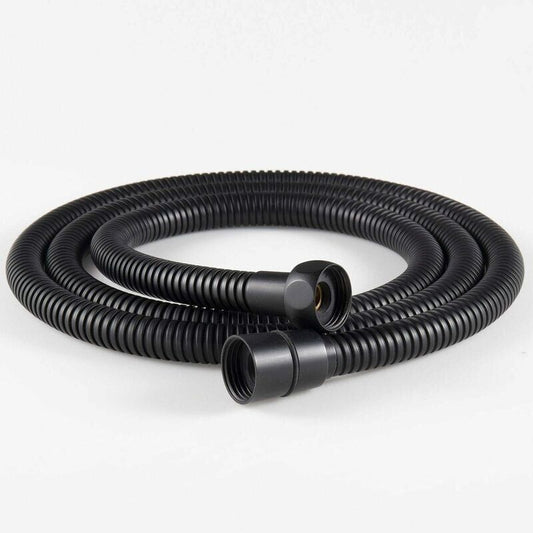 Stainless Steel Shower Hose, Kink-Resistant and Explosion-Proof, Brass Fittings, G1/2 Thread, 1.5 m Hose Length, Matte Black Finish