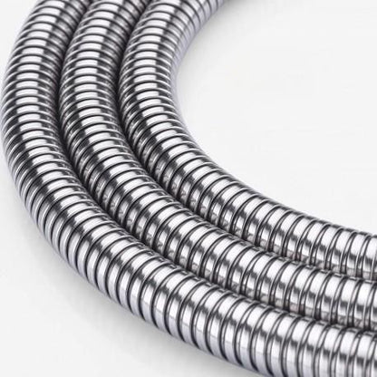 3 m Stainless Steel Shower Hose, Flexible Bathroom Hose with 300 x 2 cm Overall Size, Hot and Cold Water Use, Chrome Finish