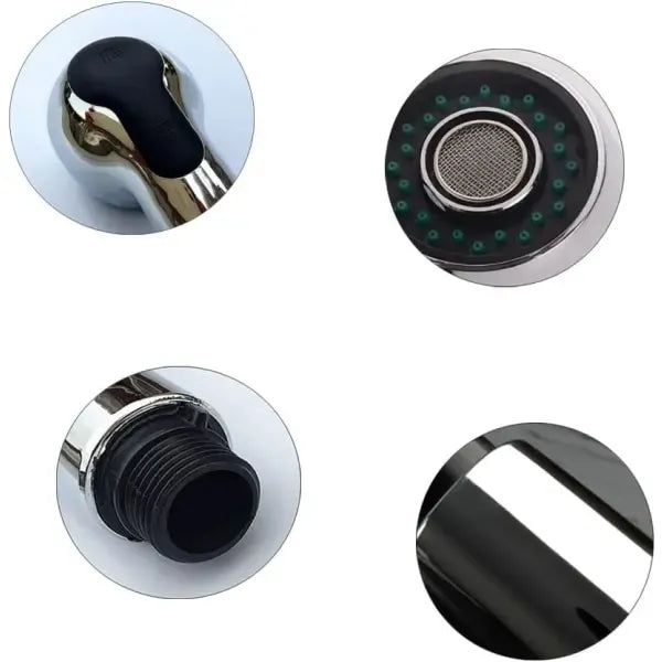 Nozzle Shower Head Shower Hand Shower Retractable Faucet, ABS material, multiple spray modes, spray control, Silver Finish