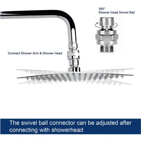 Adjustable Brass Swivel Ball Joint, Shower Connection Swivel Ball Joint, Shower Ball Joint Adapter, Grey/Platinum Finish Options