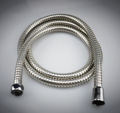 Stainless Steel Shower Hose, 2.5 m Length, EPDM Inner Hose, Flexible Bathroom Connection, pressure-boosted flow, Silver Finish